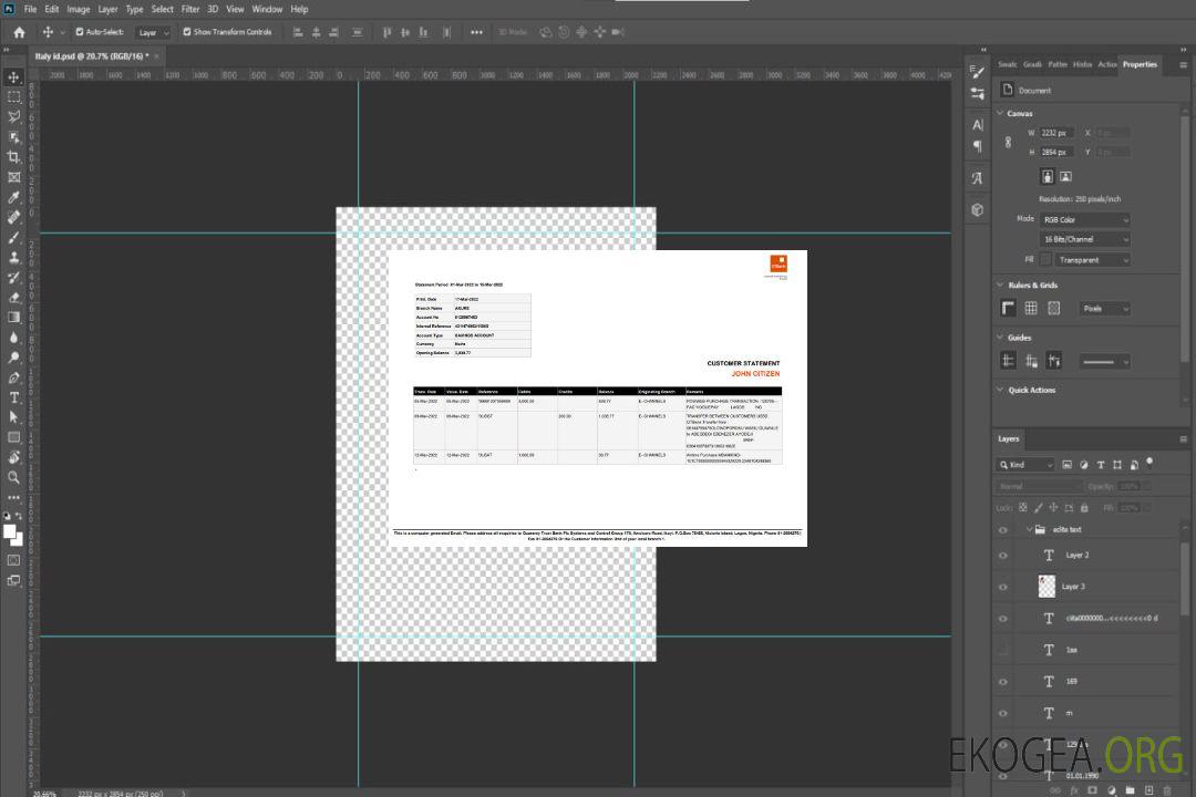 Modèle Word et PDF de relevé de compte d'épargne de la Nigeria Guaranty Trust Bank (GTBank) template